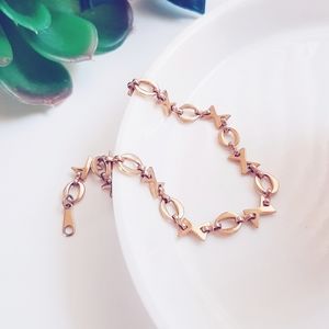 Vtg Gold Bracelet XOXO 8" Chain